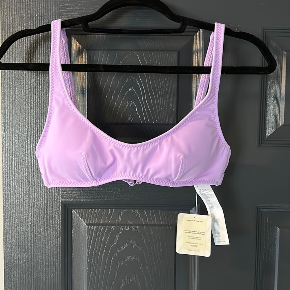 Scoop neck swim top